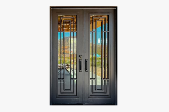 Wrought iron double doors by San Juan IronWorks