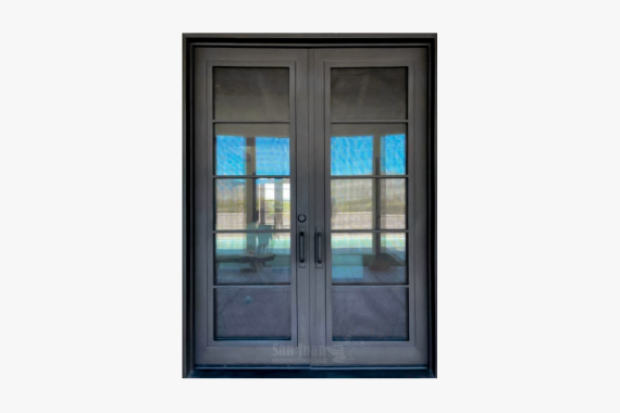 Double doors with custom iron craftsmanship Arizona