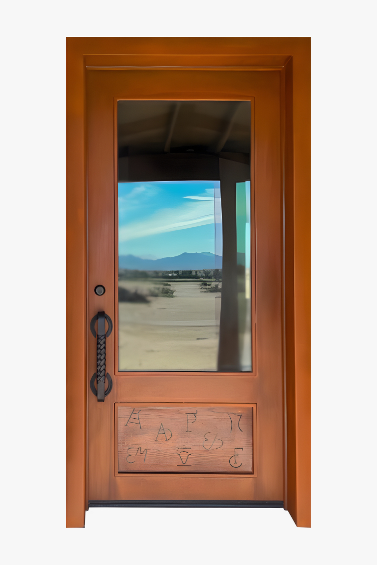 Artisan single iron doors for Arizona homes